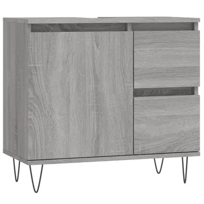 Image de vidaXL Armoire de salle de bain Gris Sonoma 65x33x60 cm Bois composite
