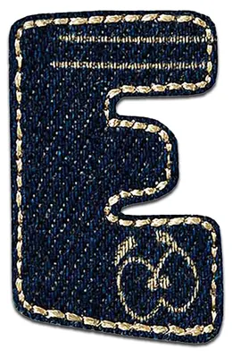Produktbild von Buchstabe E 2.2 x 3.3 cm: Alphabet Buchstabe Einzeln Auswählbar - Aufnäher, Bügelbild, Aufbügler, Applikationen, Patches, Flicken, Zum Aufbügeln