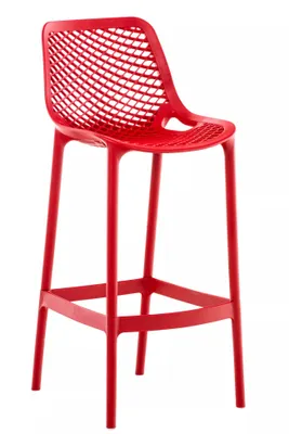 Image de In And OutdoorMatch Tabouret de bar Shyann - 1 set - Ergonomique - Tabouret de bar cuisine ou cantine - Rouge - 75cm
