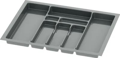 Produktbild von Sossai Besteckeinsatz Divio für Schubladen 70cm | 63 x 49 cm | Anthrazit Besteckkasten Schubladeneinsatz