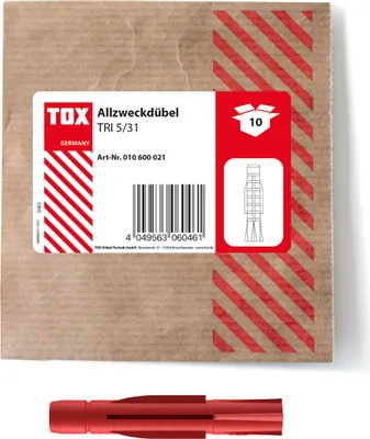Obrázok produktu pre TOX 010600021 TOX TRI 5/31 010600021 Universaldübel Ø 5 mm x 31 mm, 10 St.