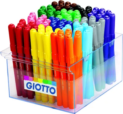 Produktbild von Giotto Turbo Maxi Fasermaler 108 Stifte in 12 Farben sort. Box