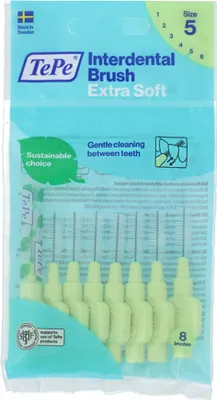 Obrázek produktu pro TePe Extra Soft mezizubní kartáčky 5 zelené (0,8 mm) 8 ks