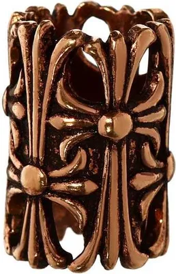 Produktbild von 2x Mittelalter Haarschmuck Bartperle Cercey Ritter Kreuz Bronze Lockenperle 6413