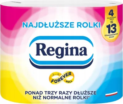 Packaging for Regina toilet paper rolls.