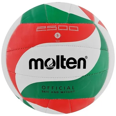 A close-up view of a Molten volleyball.
