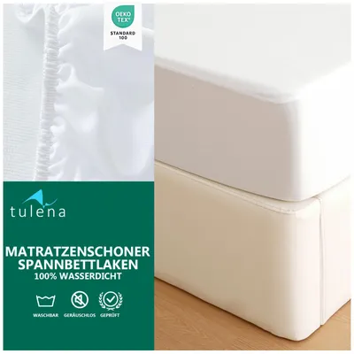 Produktbild von TULENA Matratzenschoner 80x200 cm Frottee, wasserdicht, atmungsaktiv, weicher Anti-Milben Bezug, Nässeschutz, Inkontinenzunterlage, waschbar
