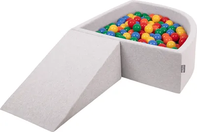 Produktbild von KiddyMoon Spielplatz Aus Schaumstoff Mit 200 Bälle 7cm Hindernisläufen Viertel Eckig Bällebad Mit Zwickel Element Für Babys Und Kinder