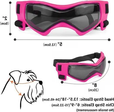 Imagen del producto de Gafas protectoras para perros con protección UV y función antiviento, ideales para perros, de color rosa
