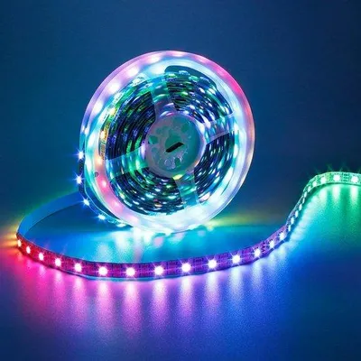 Immagine prodotto di Striscia LED RGB flessibile da 5 metri, 300 pixel, SMD5050, WS2812B, PCB bianco