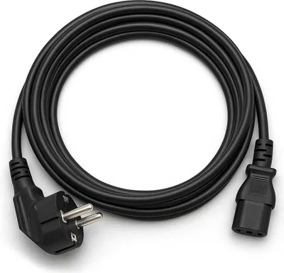 Imagen del producto de Cable de alimentación Wiltec H03VV-F, 3,0 x 0,75 mm², 4 metros de longitud, cable de corriente para conectores de dispositivos electrónicos, con contacto de protección en ángulo, adecuado para PC, monitor, proyector y consola. Cable para dispositivos electrónicos de uso interior