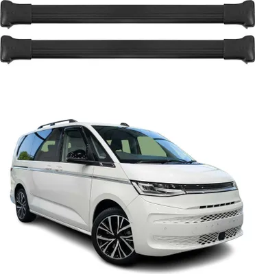 Image de Barres de Toit Transversales pour VW Multivan T7 2022-2025 Aluminium Noir