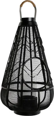 Image de Bougeoir Home ESPRIT Noir Métal 28 x 28 x 50 cm