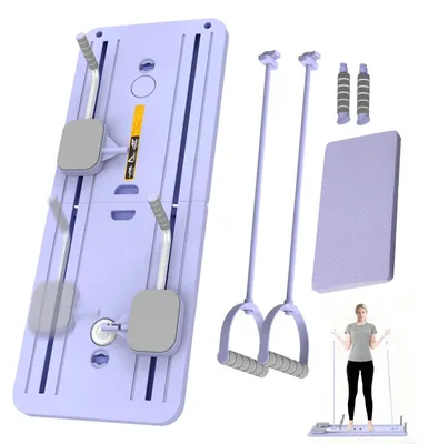 Produktbild von Multifunktionales Trainingsbrett - Push Up Board & Bauchtrainer - Faltbar - Core-Training - Pilates - Heimtraining - Cardio - Lila
