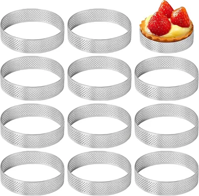 Produktbild von Mousse-Tartelettformen – Set mit 12 Stück – Durchmesser 6 cm – Dessertringe