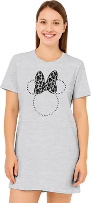 Produktbild von Disney Minnie Mouse T-Shirt für Damen - Oberteil Frauen Shirt Bigshirt Oversize Top Grau M