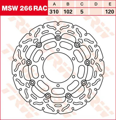 Obrázok produktu pre Plávajúci brzdový kotúč TRW Sportive MSW266RAC GSX-R1000 WVCY