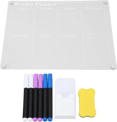 Produktbild von Famanu Planboard Acryl - Wiederverwendbares Whiteboard für Wochenplanung - 40x30cm