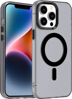 Immagine prodotto di Custodia per iPhone 13 Pro, compatibile con MagSafe, sottile custodia semi-trasparente opaca antiurto Nero