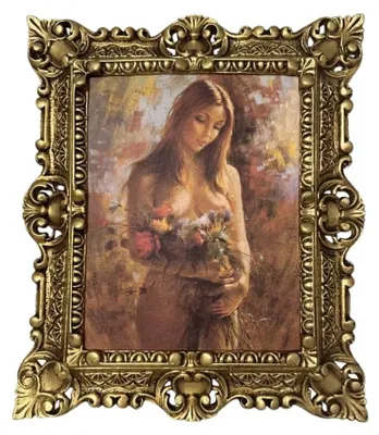 Immagine prodotto di Elzusha - Decorazione da parete, dimensioni 45 x 38 cm, con cornice barocca dorata anticata