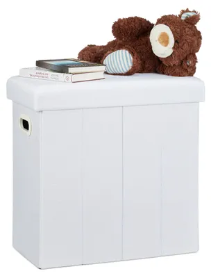 Obrázek produktu pro Relaxdays 10021197_49, Taburet/otoman, Obdélník, Bílá, Polyester, Dospělí, 460 mm, Obrázek vytvořený pomocí AI