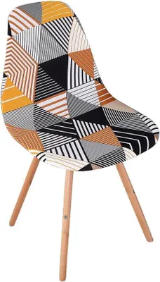Image de Housses stretch Unyqoos® pour chaises, design scandinave, en polyester-Élasthanne, lot de 4 – Protection pour chaises de salle à manger