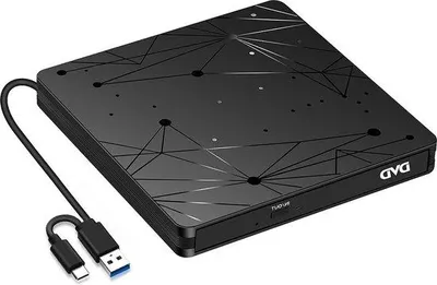 Zdjęcie produktu dla Zewnętrzny odtwarzacz CD/DVD-ROM z interfejsem USB 3.0 w kolorze czarnym do laptopów i komputerów stacjonarnych