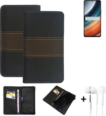 Produktbild von K-S-Trade Handyhülle + Kopfhörer kompatibel mit Xiaomi Redmi K40S Schutzhülle Walletcase Bookstyle Tasche Schutz Case Hülle Wallet Cover