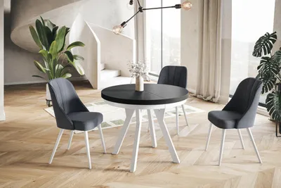 Obrázok produktu pre Jedálenský Stôl Skladací EVO, Jedálenský Stôl Skladací Okrúhly, Priemer 80 - 130 cm, Čierna