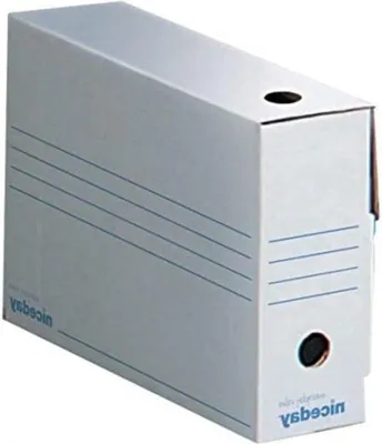 Produktbild von Famanu Archivbox Weiß Blau 335 x 100 x 245 mm - 10 Stück