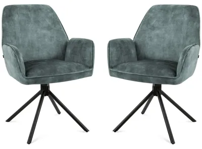 Imagen del producto de Juego de 2 sillones Noah con reposabrazos - Azul verdoso