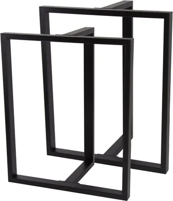 Immagine prodotto di Natural Goods Berlin Corridoi per mobili T-FORM, Corridoi per tavoli, gambe per tavoli, molto robuste, gambe per mobili, metallo, L60 cm x H72 cm, nero, 2 pezzi