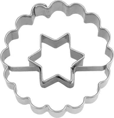 Produktbild von Städter Linzer-Ausstecher Stern in Ring Gewellt, Ausstechform, Plätzchenform, Plätzchen, Edelstahl , Ø 4 cm / H 1.5 cm , 124103