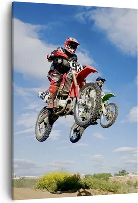 Produktbild von Bild auf Leinwand - Leinwandbild - Einteilig - Motorrad Reiter Himmel - 50x70cm - Wand Bild - Wanddeko - Wandbilder - Leinwanddruck - Wanddekoration - Leinwand bilder - Wandbild - PA50x70-0126