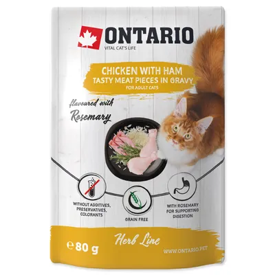 Zdjęcie produktu dla Saszetka Ontario kurczak z szynką w sosie 80g
