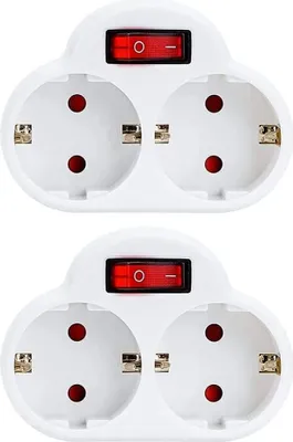 Produktbild von Steckdosen Adapter mit Schalter, Doppelstecker, Mehrfachstecker 2 STÜCK