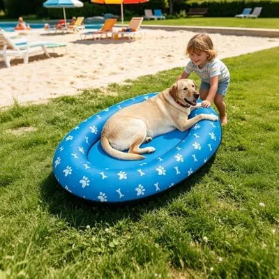 Produktbild von Hunde-Floß | Aufblasbare Hundebadewanne und Schwimmfloß für Haustiere