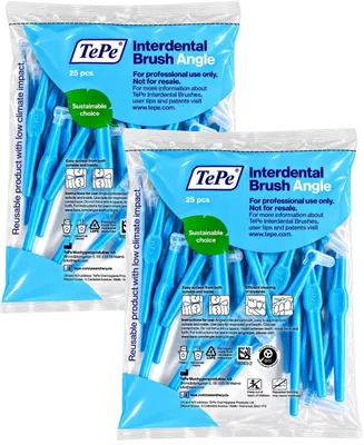 Produktbild von 2x TePe Angle Interdentalbürsten blau 0,6 mm Multipack 2x 25 Stück