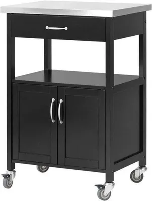 Image de Chariot de service en bambou 60 x 44,5 x 91 cm