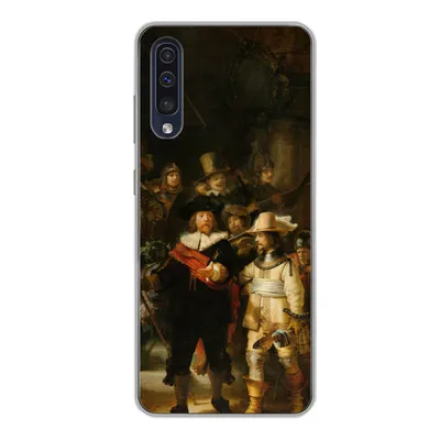 Produktbild von MuchoWow® Handyhülle Schutzhülle Hülle für Samsung Galaxy A50 Die Nachtwache - Gemälde von Rembrandt van Rijn Silikon Softcase Handy Hülle - Mobiltelefonhülle