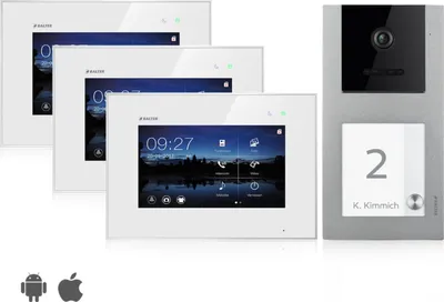 Produktbild von Video Türsprechanlage mit Smartphone App für 1 Familienhaus, Aufputz, 3x Monitore, Balter EVO WLAN