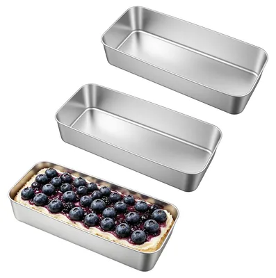 Image de Ensemble de 3 moules à pain en acier inoxydable pour la pâtisserie