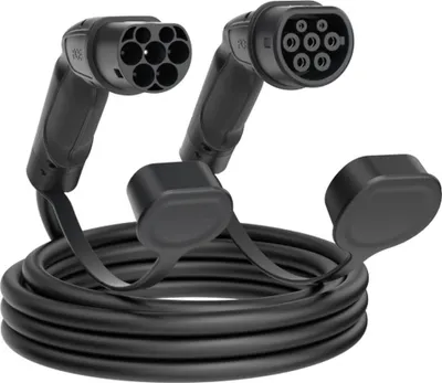 Image de Câble de recharge PC ELECTRIC EV (CA), mode 3, type 2-type 2, 20 A, triphasé, 11 kW, 7,5 m, noir, 1 pièce.