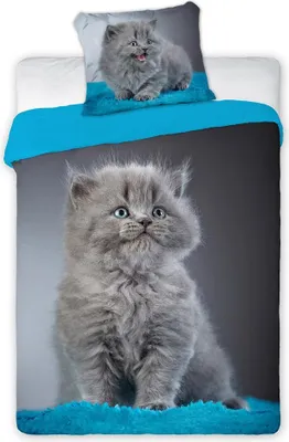Immagine prodotto di Biancheria da letto, 100% cotone, giovane, animali 140x200cm gatto 010