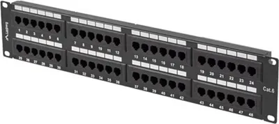 Produktbild von LANBERG Patchpanel 48-Port 2U 19" Cat. 6 UTP schwarz
