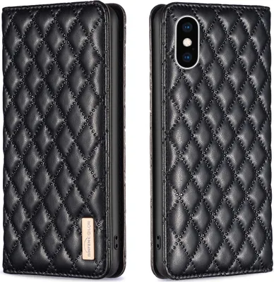 Produktbild von iPhone XS Max Hülle, Elegant Bookstyle Flip Leder Kartenfächer Schutzhülle mit Ständer für iPhone XS Max Schwarz