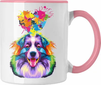 Produktbild von Trendation - Australian Shepherd Herz Farbe Besitzer Tasse Geschenk Lustiger Spruch Geschenkidee Australian Shepherd Liebhaber (Rosa)