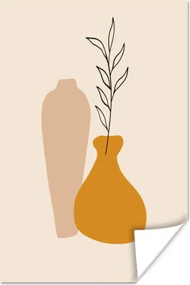 Produktbild von MuchoWow® Poster Pastell - Zeichnung - Pflanze 60x90 cm - Wanddekoration