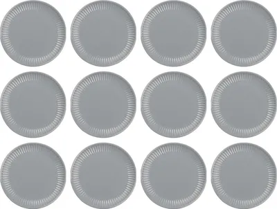 Produktbild von 12er Set Frühstücksteller Brotteller MYNTE French Grey grau D. 19,5cm Ib Laursen