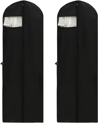 Obrázok produktu pre 2 dlhé tašky na oblečenie, 60 x 180 cm, čierne